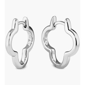 Tuckernuck Silver Clover Hoop Earrings, 24mm